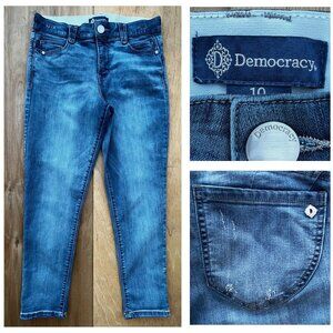 DEMOCRACY AB SOLUTION HIGH RISE WOMEN’S JEANS sz 10 Distressed STRETCHY Denim